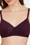 Rosaline Padded Non Wired 3/4th Coverage T-Shirt Bra - Dark Purple — thumbnail 4